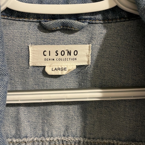 CI Sono Cropped Jean Jacket - Size Large - Picture 2 of 2